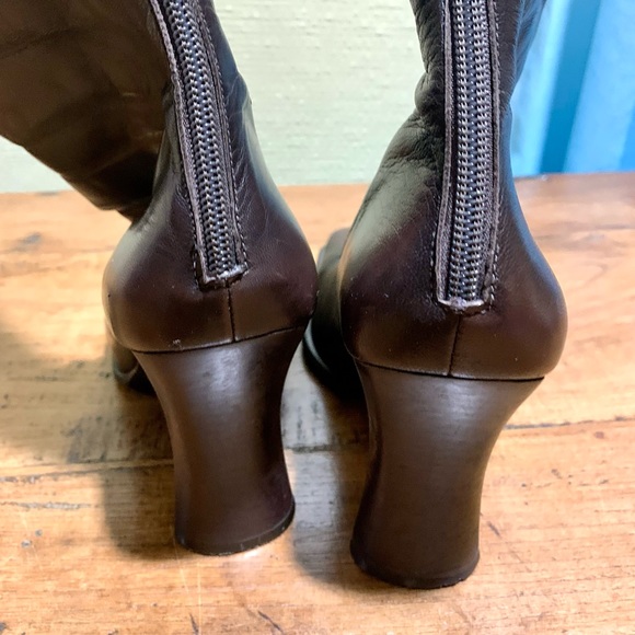 ALDO Brown Leather Calf High Boots - Picture 2 of 6